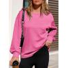 imageDokotoo Womens Sweatshirt 2025 Casual Lightweight Soft Crew Neck Loose Tops with PocketSachet Pink