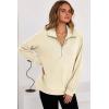 imageDokotoo Womens Sweatshirt Waffle Knit Long Sleeve Lapel Half Zip Up Casual Lightweight Soft Sweatshirts Loose Pullover TopsApricot