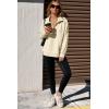 imageDokotoo Womens Sweatshirt Waffle Knit Long Sleeve Lapel Half Zip Up Casual Lightweight Soft Sweatshirts Loose Pullover TopsApricot
