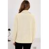 imageDokotoo Womens Sweatshirt Waffle Knit Long Sleeve Lapel Half Zip Up Casual Lightweight Soft Sweatshirts Loose Pullover TopsApricot