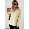 imageDokotoo Womens Sweatshirt Waffle Knit Long Sleeve Lapel Half Zip Up Casual Lightweight Soft Sweatshirts Loose Pullover TopsApricot