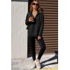 imageDokotoo Womens Sweatshirt Waffle Knit Long Sleeve Lapel Half Zip Up Casual Lightweight Soft Sweatshirts Loose Pullover TopsBlack