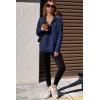 imageDokotoo Womens Sweatshirt Waffle Knit Long Sleeve Lapel Half Zip Up Casual Lightweight Soft Sweatshirts Loose Pullover TopsBlue