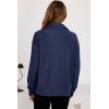 imageDokotoo Womens Sweatshirt Waffle Knit Long Sleeve Lapel Half Zip Up Casual Lightweight Soft Sweatshirts Loose Pullover TopsBlue
