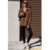 imageDokotoo Womens Sweatshirt Waffle Knit Long Sleeve Lapel Half Zip Up Casual Lightweight Soft Sweatshirts Loose Pullover TopsBrown