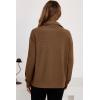 imageDokotoo Womens Sweatshirt Waffle Knit Long Sleeve Lapel Half Zip Up Casual Lightweight Soft Sweatshirts Loose Pullover TopsBrown