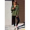 imageDokotoo Womens Sweatshirt Waffle Knit Long Sleeve Lapel Half Zip Up Casual Lightweight Soft Sweatshirts Loose Pullover TopsGreen