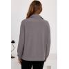 imageDokotoo Womens Sweatshirt Waffle Knit Long Sleeve Lapel Half Zip Up Casual Lightweight Soft Sweatshirts Loose Pullover TopsGrey