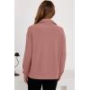 imageDokotoo Womens Sweatshirt Waffle Knit Long Sleeve Lapel Half Zip Up Casual Lightweight Soft Sweatshirts Loose Pullover TopsPink