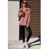 imageDokotoo Womens Sweatshirt Waffle Knit Long Sleeve Lapel Half Zip Up Casual Lightweight Soft Sweatshirts Loose Pullover TopsPink