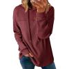 imageDokotoo Womens Hoodies Casual Waffle Knit Long Sleeve Drawstring Pullover Sweatshirts Lightweight Hooded TopsRed