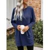 imageDokotoo Fall Womens Tunic Tops Loose Fit Dressy Long Sleeve Casual Long Shirts with PocketsB Blue