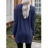 imageDokotoo Fall Womens Tunic Tops Loose Fit Dressy Long Sleeve Casual Long Shirts with PocketsB Blue