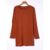 imageDokotoo Fall Womens Tunic Tops Loose Fit Dressy Long Sleeve Casual Long Shirts with PocketsB Brown