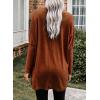 imageDokotoo Fall Womens Tunic Tops Loose Fit Dressy Long Sleeve Casual Long Shirts with PocketsB Brown