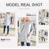 imageDokotoo Fall Womens Tunic Tops Loose Fit Dressy Long Sleeve Casual Long Shirts with PocketsB Grey