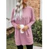 imageDokotoo Fall Womens Tunic Tops Loose Fit Dressy Long Sleeve Casual Long Shirts with PocketsB Pink