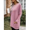 imageDokotoo Fall Womens Tunic Tops Loose Fit Dressy Long Sleeve Casual Long Shirts with PocketsB Pink