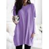 imageDokotoo Fall Womens Tunic Tops Loose Fit Dressy Long Sleeve Casual Long Shirts with PocketsB Purple