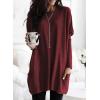 imageDokotoo Fall Womens Tunic Tops Loose Fit Dressy Long Sleeve Casual Long Shirts with PocketsB Red