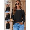 imageDokotoo Long Sleeve Shirts for Women Casual Fashion Loose Fit Womens Tops Crewneck Basic Pullover TunicsBlack