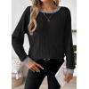 imageDokotoo Long Sleeve Shirts for Women Casual Fashion Loose Fit Womens Tops Crewneck Basic Pullover TunicsBlack