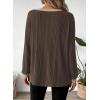 imageDokotoo Long Sleeve Shirts for Women Casual Fashion Loose Fit Womens Tops Crewneck Basic Pullover TunicsCoffee