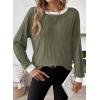 imageDokotoo Long Sleeve Shirts for Women Casual Fashion Loose Fit Womens Tops Crewneck Basic Pullover TunicsDark Green
