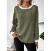 imageDokotoo Long Sleeve Shirts for Women Casual Fashion Loose Fit Womens Tops Crewneck Basic Pullover TunicsDark Green