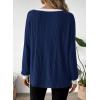 imageDokotoo Long Sleeve Shirts for Women Casual Fashion Loose Fit Womens Tops Crewneck Basic Pullover TunicsNavy Blue