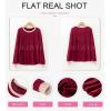 imageDokotoo Long Sleeve Shirts for Women Casual Fashion Loose Fit Womens Tops Crewneck Basic Pullover TunicsRed