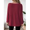 imageDokotoo Long Sleeve Shirts for Women Casual Fashion Loose Fit Womens Tops Crewneck Basic Pullover TunicsRed