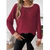 imageDokotoo Long Sleeve Shirts for Women Casual Fashion Loose Fit Womens Tops Crewneck Basic Pullover TunicsRed