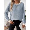 imageDokotoo Long Sleeve Shirts for Women Casual Fashion Loose Fit Womens Tops Crewneck Basic Pullover TunicsSky Blue