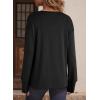 imageDokotoo Womens Casual Long Sleeve V Neck Pullover Shirts Loose Fit Lightweight Knit TopsBlack