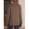 imageDokotoo Womens Casual Long Sleeve V Neck Pullover Shirts Loose Fit Lightweight Knit TopsCoffee