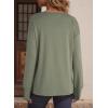 imageDokotoo Womens Casual Long Sleeve V Neck Pullover Shirts Loose Fit Lightweight Knit TopsLaurel Green
