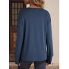 imageDokotoo Womens Casual Long Sleeve V Neck Pullover Shirts Loose Fit Lightweight Knit TopsNavy Blue