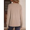 imageDokotoo Womens Casual Long Sleeve V Neck Pullover Shirts Loose Fit Lightweight Knit TopsParchment