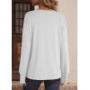 imageDokotoo Womens Casual Long Sleeve V Neck Pullover Shirts Loose Fit Lightweight Knit TopsWhite