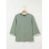 imageDokotoo Womens Shirts 2025 Fashion 34 Length Sleeve T Shirts Cute Crewneck Casual Tops Basic BlousesGrass Green