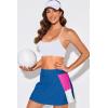 imageDokotoo Womens Swim Skirt Tummy Control Color Block Tankini Swimdress Bikini Bathing Suit Swimsuit BottomsBlue