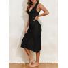 imageDokotoo Womens Swimsuit Cover Ups 2024 Summer V Neck Lapel Sleeveless Crochet Knit Hollow Out Beach Coverup Midi Dress