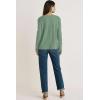 imageDokotoo Womens Tops Casual V Neck Long Sleeve Waffle Knit Textured Lace Hollow Out Shirts Loose Tunic Tops BlousesGreen Bay