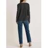 imageDokotoo Womens Tops Casual V Neck Long Sleeve Waffle Knit Textured Lace Hollow Out Shirts Loose Tunic Tops BlousesGrey