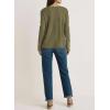 imageDokotoo Womens Tops Casual V Neck Long Sleeve Waffle Knit Textured Lace Hollow Out Shirts Loose Tunic Tops BlousesJungle Green