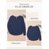 imageDokotoo Womens Tops Waffle Knit Long Sleeve Notched V Neck Shirts Casual Trendy Solid Color Loose BlousesBlue