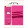 imageDokotoo Womens Tops Waffle Knit Long Sleeve Notched V Neck Shirts Casual Trendy Solid Color Loose BlousesRosy