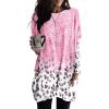 imageDokotoo Fall Womens Tunic Tops Loose Fit Dressy Long Sleeve Casual Long Shirts with PocketsB Print Pink