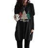 imageDokotoo Fall Womens Tunic Tops Loose Fit Dressy Long Sleeve Casual Long Shirts with PocketsBlackchristmas Tree